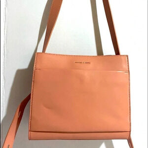 Charles & Keith pink poly crossbody handbag